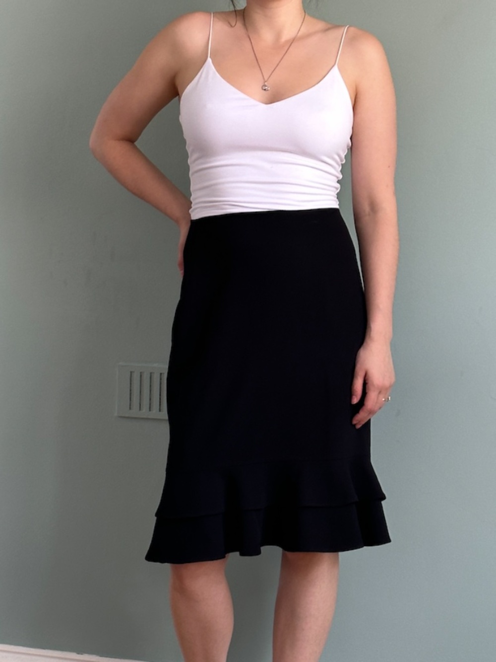 J. Michaels Black Ruffle Flute Skirt (Size Small / 4)